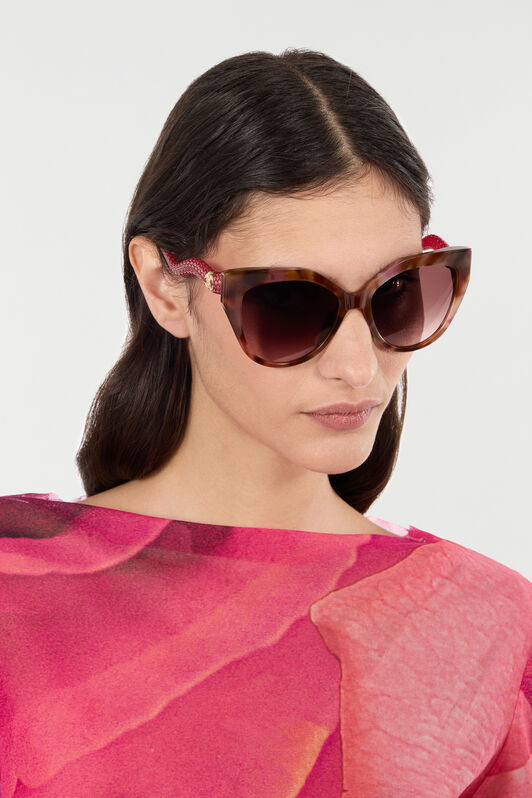 RC Sunglasses with snake-like temples BROWN/PINK HAVANA UALD17-ID212