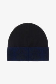 RC Cappello Beanie Nero in Lana con Fascia Logo Blu scuro NOZ00E-MQ014