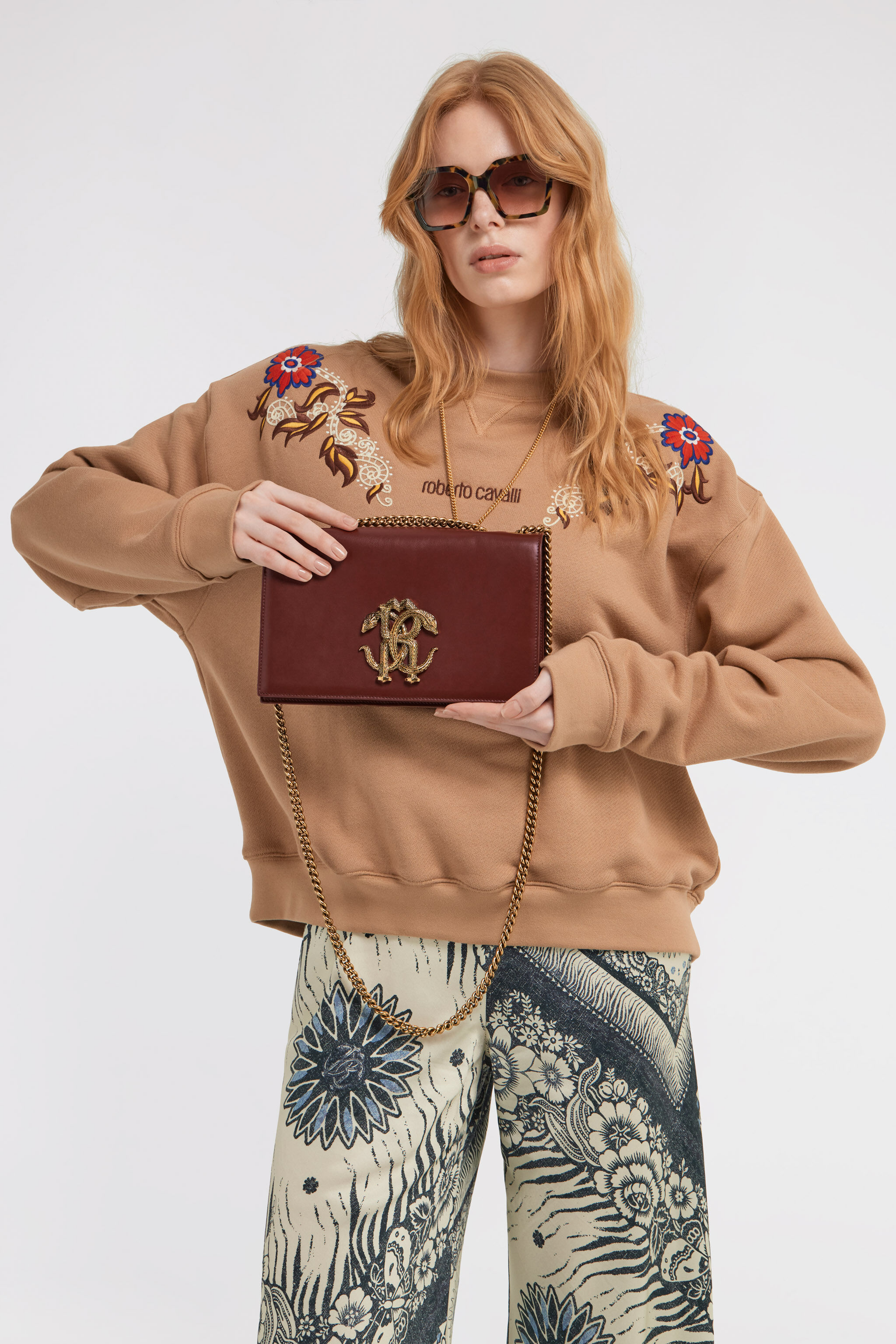 RC Shoulder bag with Monogram Mirror Snake Brown SKB120-PZ172
