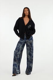 RC Black cardigan with Monogram Mirror Snake NERO VKM908-MQ013