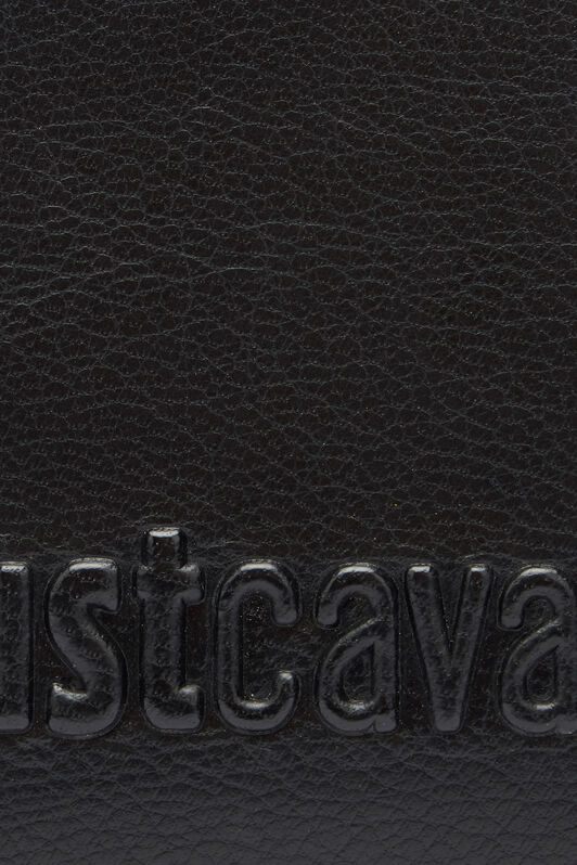 JC Portefeuille Pliant En Cuir Noir Avec Logo Embossé JC Portefeuille Pliant En Cuir Noir Avec Logo Embossé BLACK VFP023-VF579