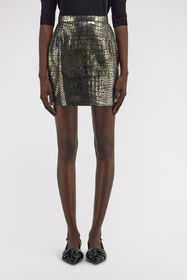 RC Leather skirt Croco print Silver TKP302-PN003