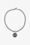 RC Silver-Tone Curb Chain Necklace With Monogram RC RC Silver-Tone Curb Chain Necklace With Monogram RC Silver TRG003-AM258