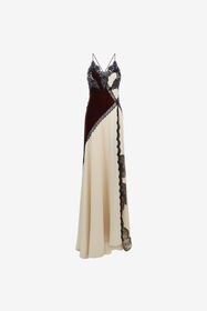 RC Abito sottoveste maxi avorio con profili in pizzo Avorio RWT144-VL067