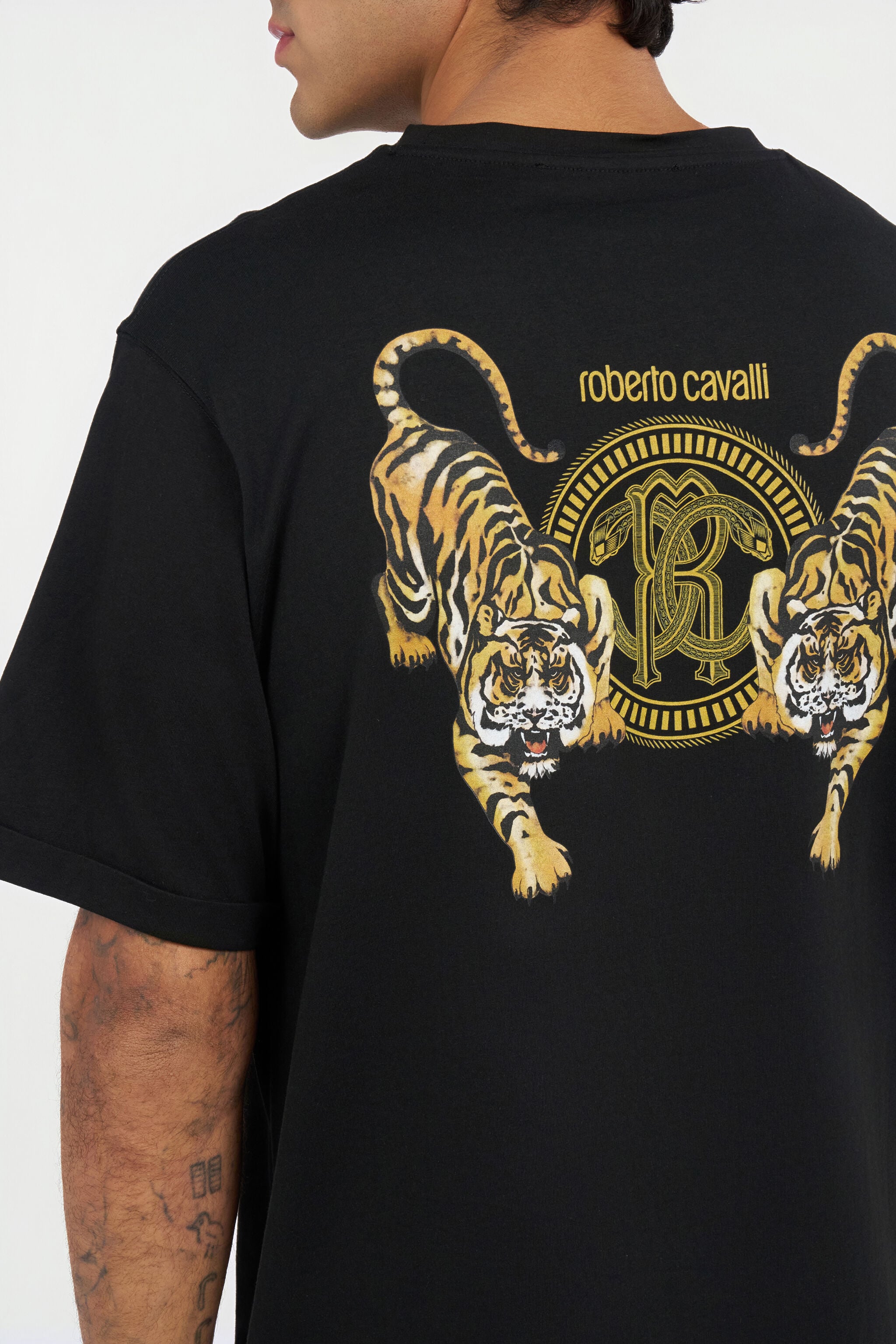 RC Black T-Shirt with RC Monogram BLACK QOT62B-JD060