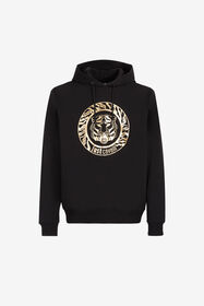 JC Sudadera Just Cavalli con capucha, estampado Tiger y logotipo BLACK/GOLD Q61312-Q0215