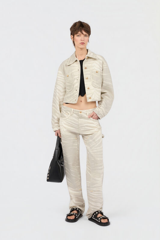 JC Natural Barb Print Jacket JC Natural Barb Print Jacket OFF WHITE WFT347-WF745