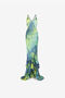 RC Tie-dye print ruffle-hem maxi dress Light green/Light blue QKR122-RK007