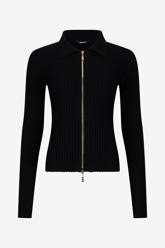 JC Black Ribbed Zip-Up Sweater JC Black Ribbed Zip-Up Sweater BLACK VFM037-VF293