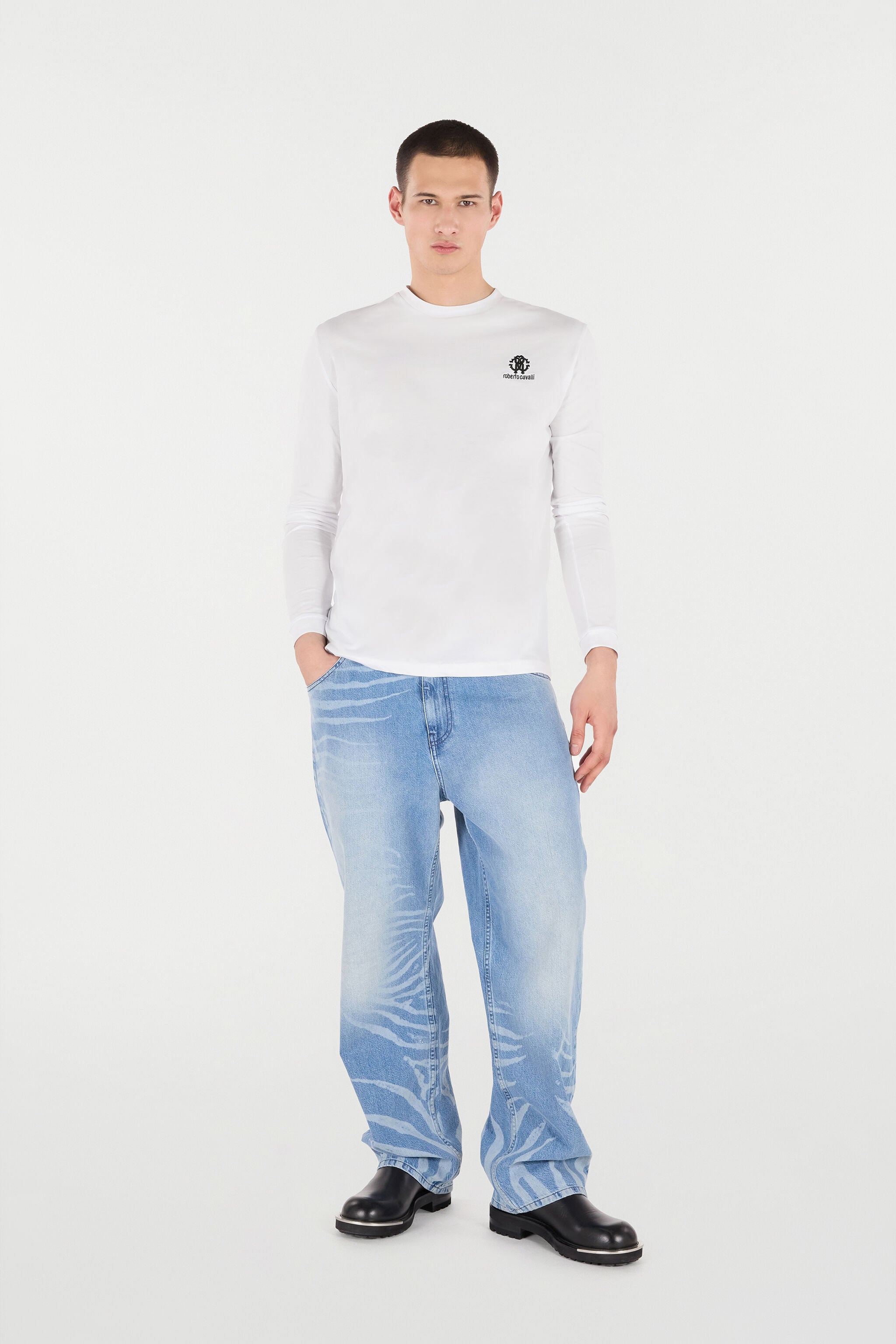 RC Long-Sleeved T-Shirt With RC Monogram White POT61A-JD060