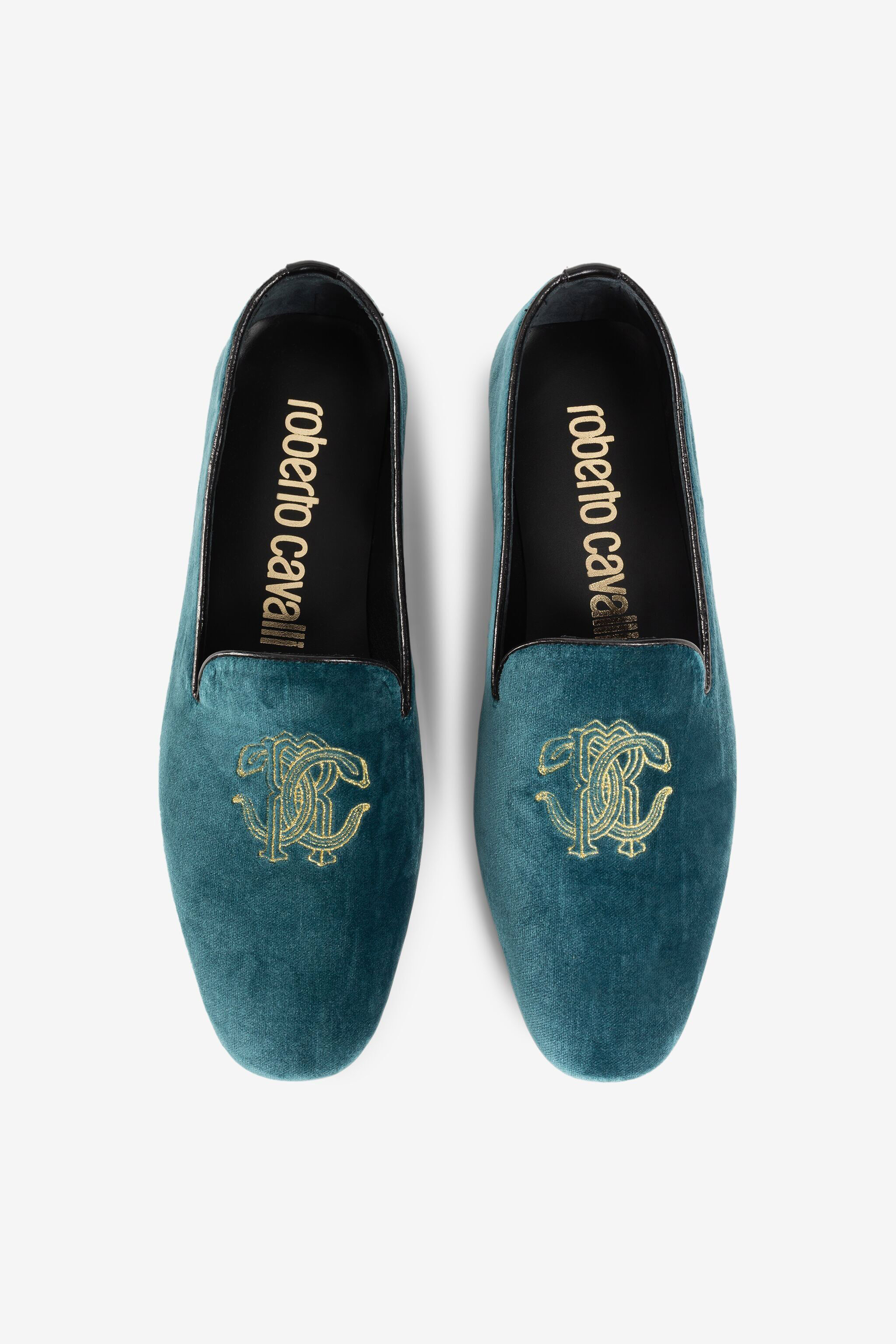 RC Mirror Snake-Embroidered Velvet Loafers RC Mirror Snake-Embroidered Velvet Loafers OTTANIO PKS001-PZA95