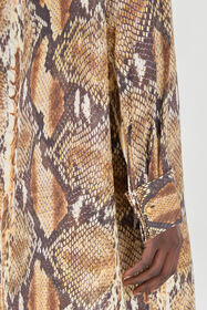 RC Python Print Shirt Dress Brown UWT160-OPN93