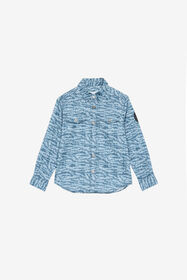 JU Shirt With Tiger Skin Print And Patch Light blue UJT70E-6SO44