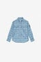 JU Chemise À Imprimé Tiger Skin Et Écusson JU Chemise À Imprimé Tiger Skin Et Écusson Bleu clair UJT70E-6SO44
