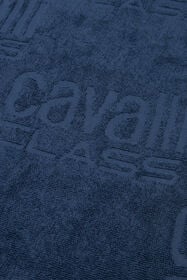 CL Beach towel with all-over Cavalli Class logo Navy QXH01I-RXL03
