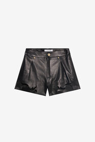 JU Shorts aus Kunstleder mit Cut-outs BLACK XJP20A-PN003