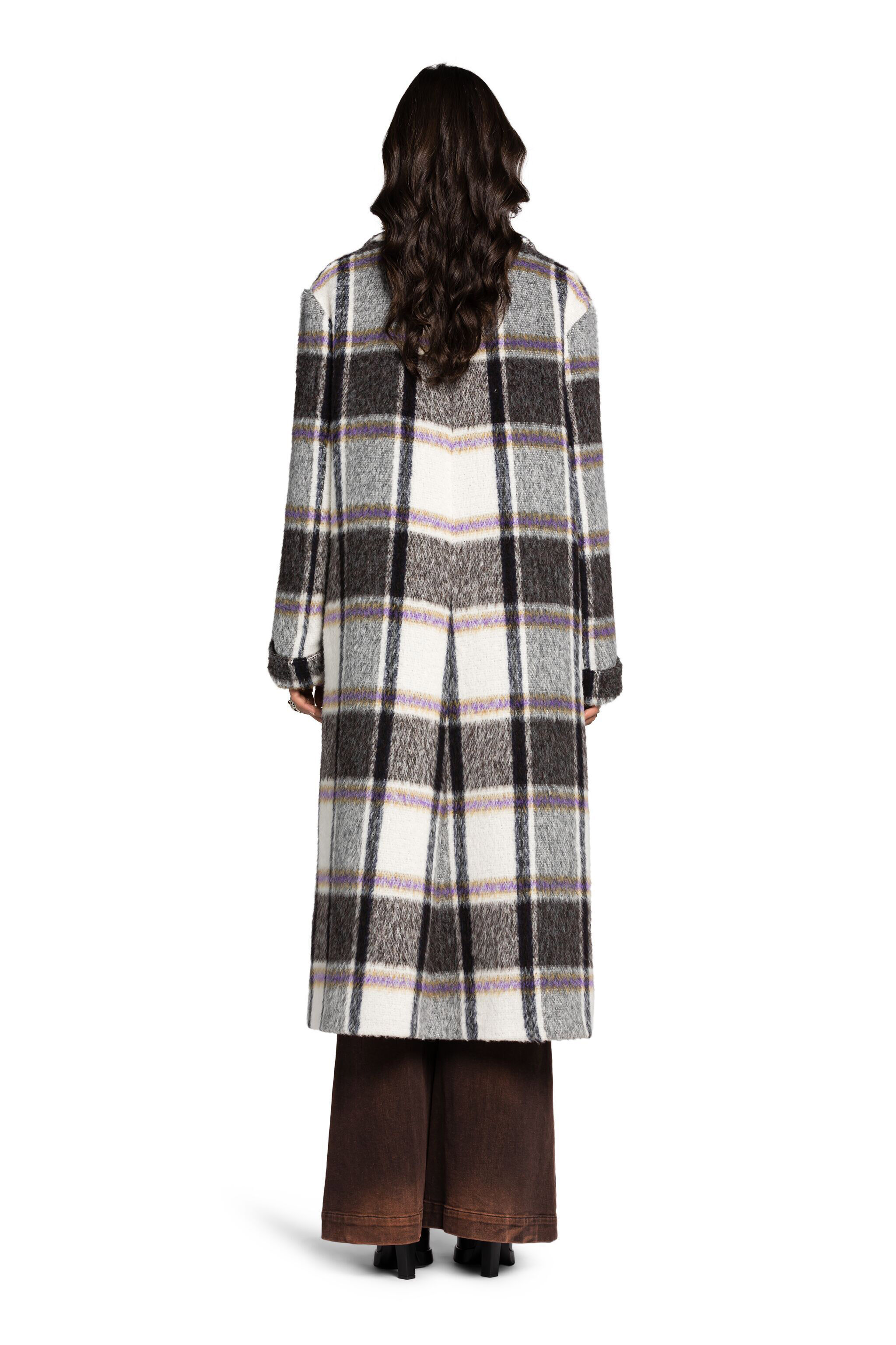 RC Checked shawl-lapel coat RC Checked shawl-lapel coat Black/White RKT507-FY042