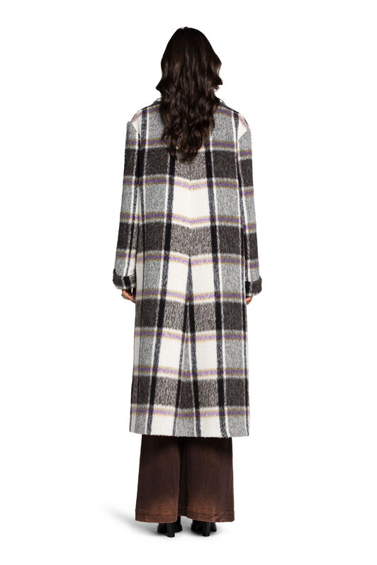 RC Checked shawl-lapel coat RC Checked shawl-lapel coat Black/White RKT507-FY042