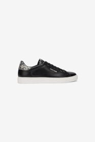 RC Black Leather Sneaker With Snakeskin-Effect Detail BLACK/ROCCIA SOS00A-PZ598