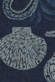 JU Cotton Dress With Marine Print And Flounce Dark blue UJJ100-DYO39