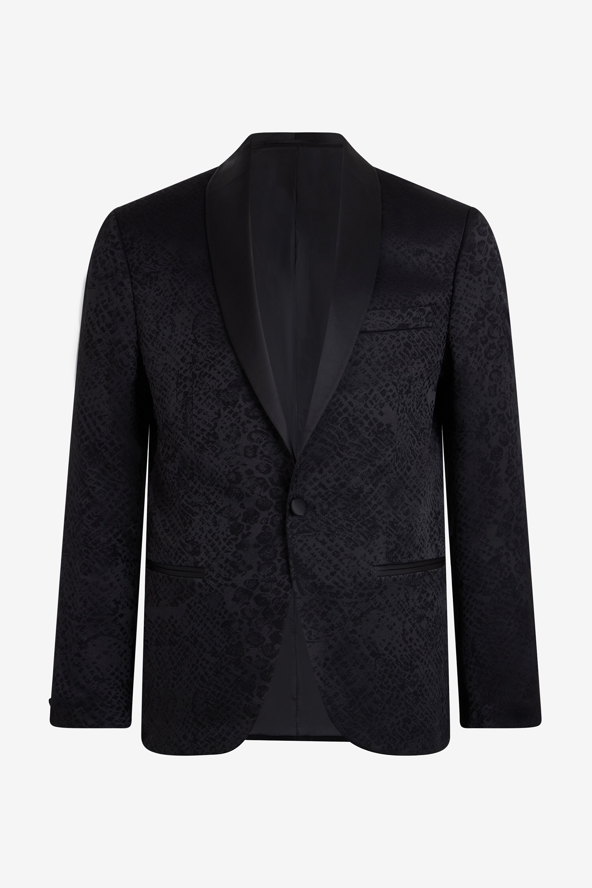RC Black Jacket with Python Pattern RC Black Jacket with Python Pattern BLACK QOT40H-DJ005