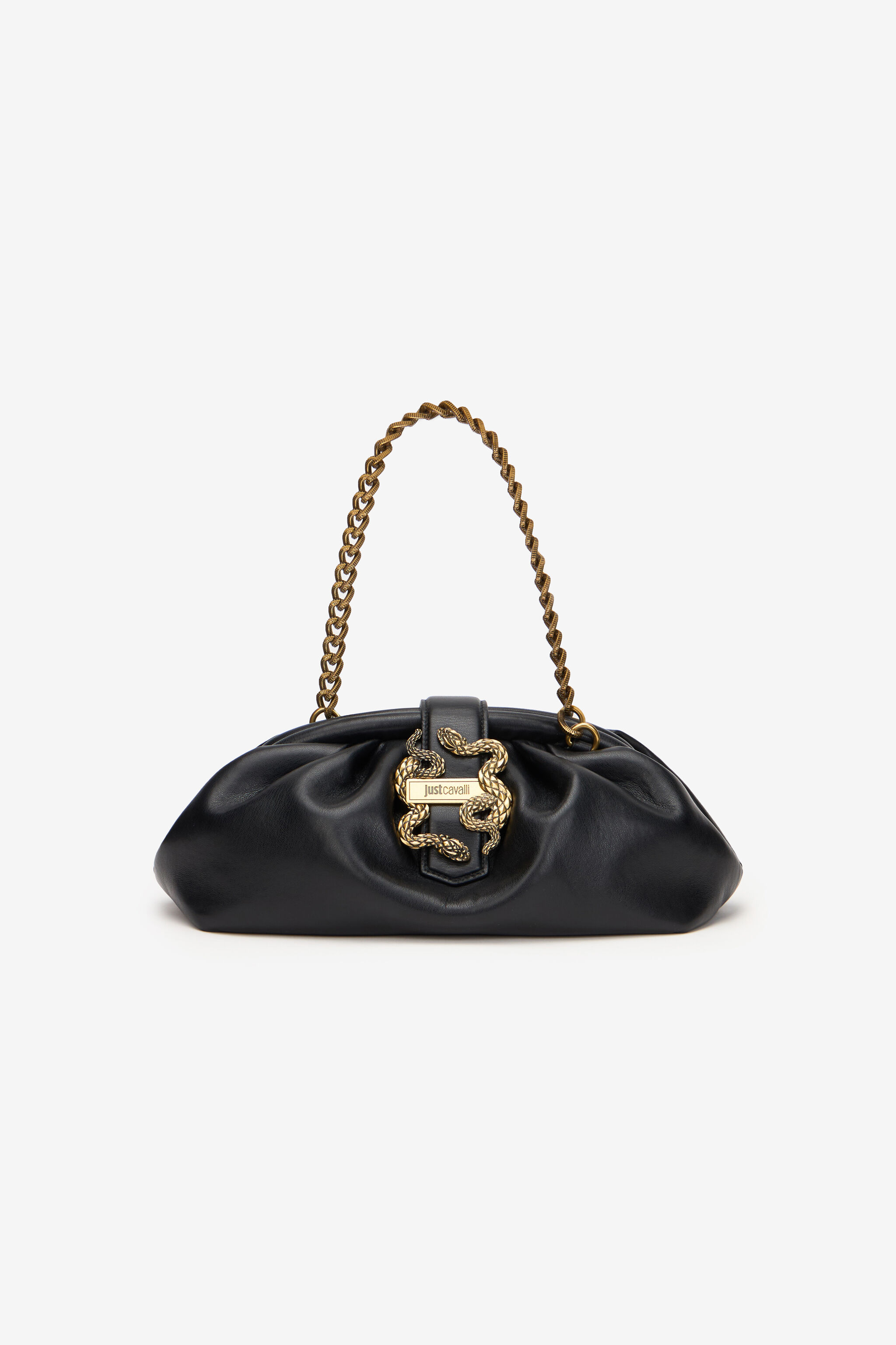 JC Shoulder Bag with Snake Detail JC Shoulder Bag with Snake Detail BLACK XFB027-XF463
