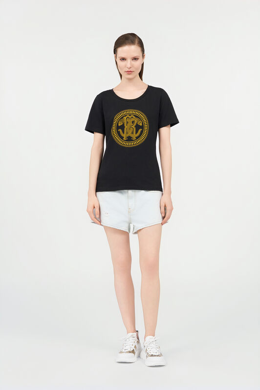 RC Black Cotton T-Shirt with Logo BLACK QOT60C-JV060