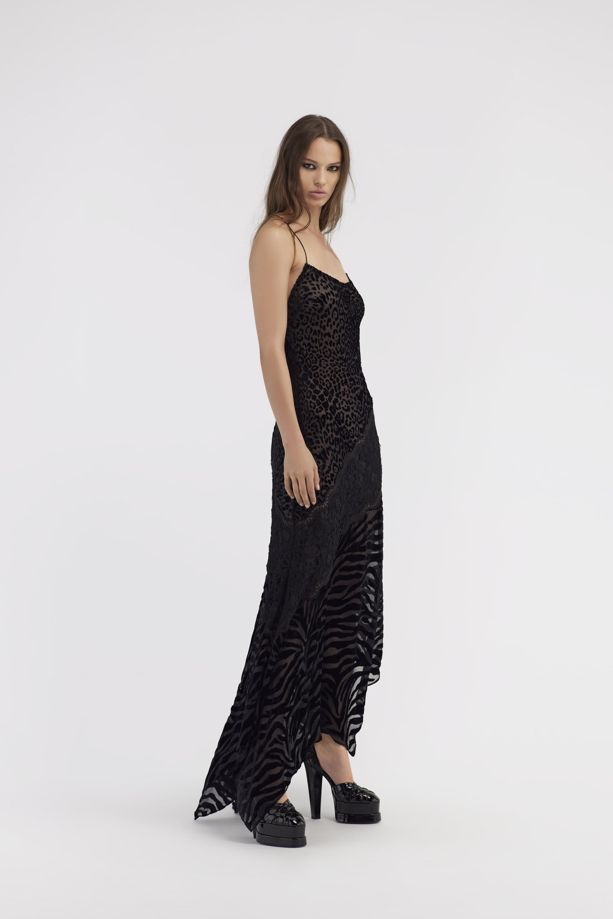 Lace slip dress in Black for Women | Roberto Cavalli®
