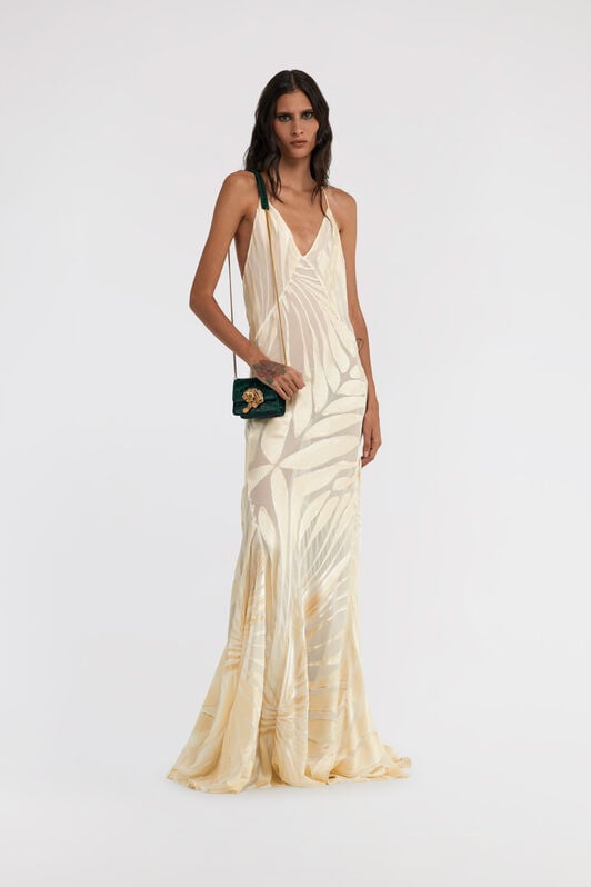RC Ray Of Gold Print Satin Dress RC Ray Of Gold Print Satin Dress Ivoire TKT109-HLI15
