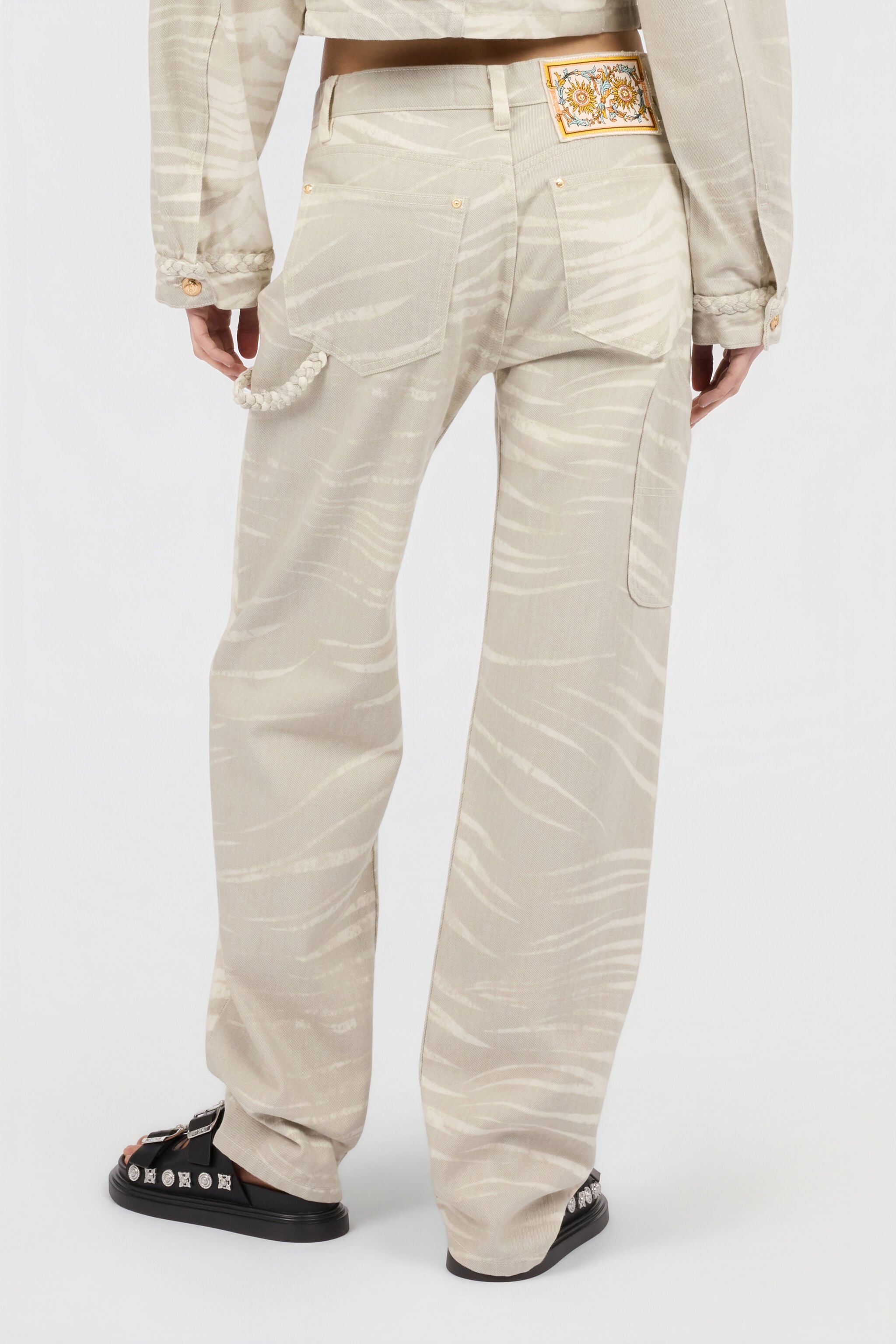 JC Natural Barb Print Jeans JC Natural Barb Print Jeans OFF WHITE WFJ051-WF535