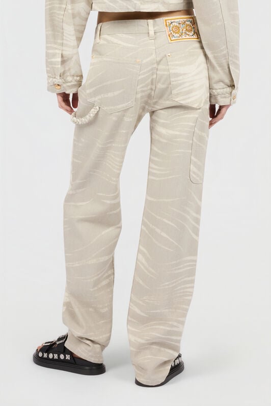 JC Natural Barb Print Jeans JC Natural Barb Print Jeans OFF WHITE WFJ051-WF535