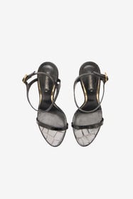 RC Sandali Slingback Effetto Coccodrillo Nero VKS022-PZ579