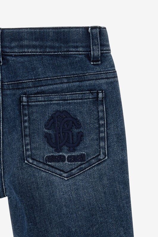 JU Logo-Denim-Hose JU Logo-Denim-Hose Dunkelblau SJJ201-DS015