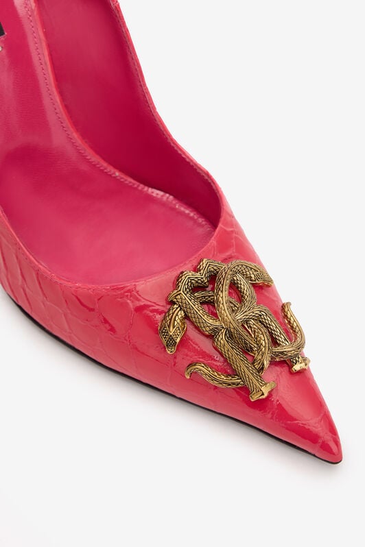 RC Crocodile-Effect Pumps With Mirror Snake Monogram RC Crocodile-Effect Pumps With Mirror Snake Monogram Fuchsia UKS011-PZV97