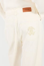 RC Python-Print Palazzo Pants White UKJ207-KGN53