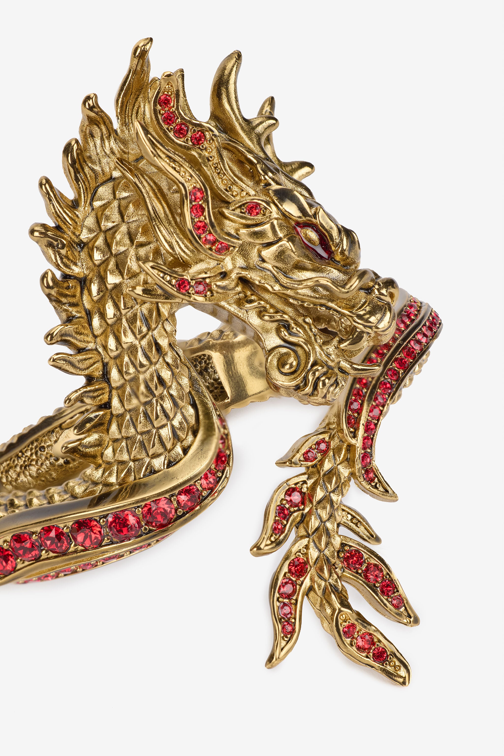 RC Open Bracelet With Bejeweled Dragon RC Open Bracelet With Bejeweled Dragon Gold VKG005-AM072