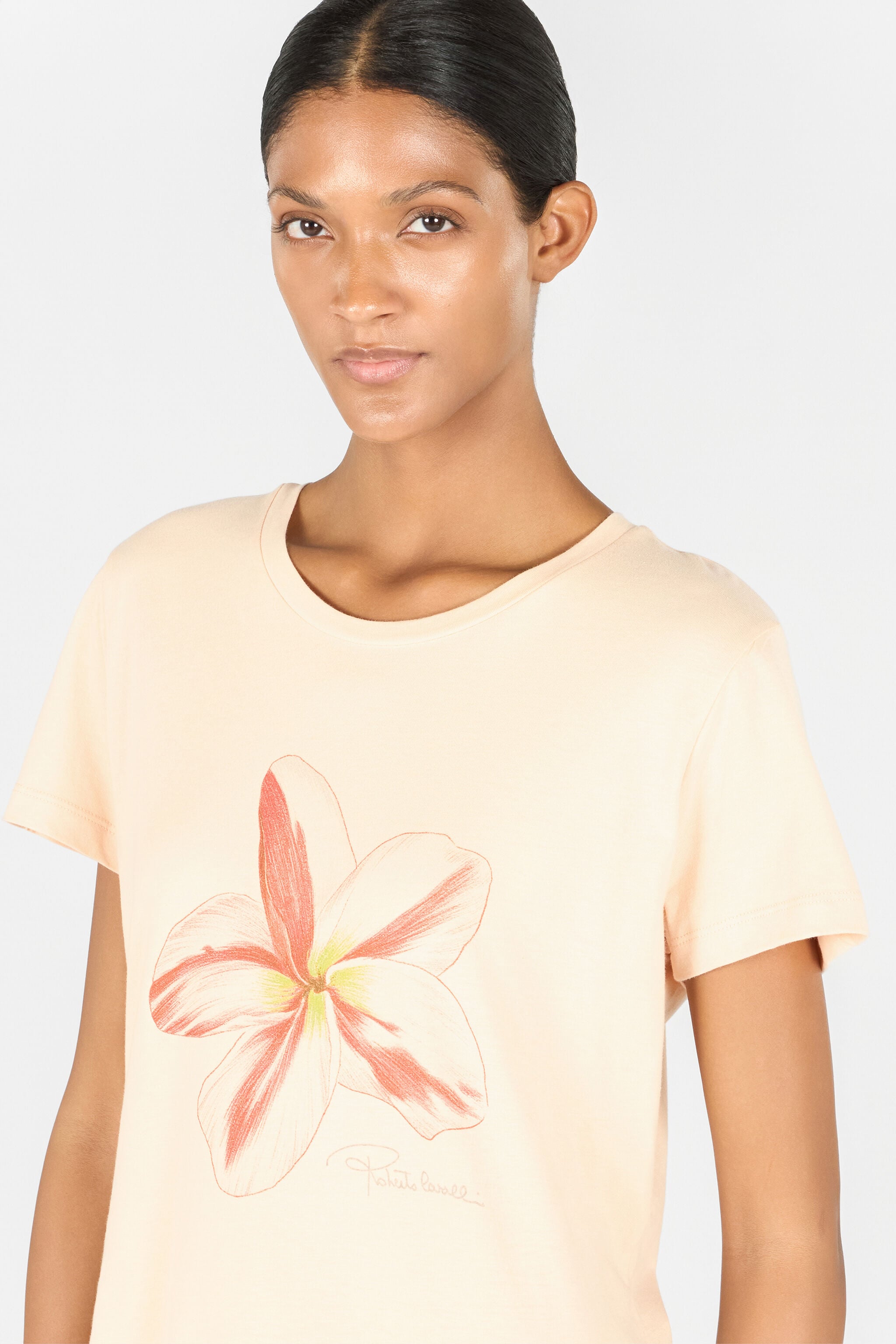 RC T-Shirt À Imprimé Fleur Cream OOT60C-JD060