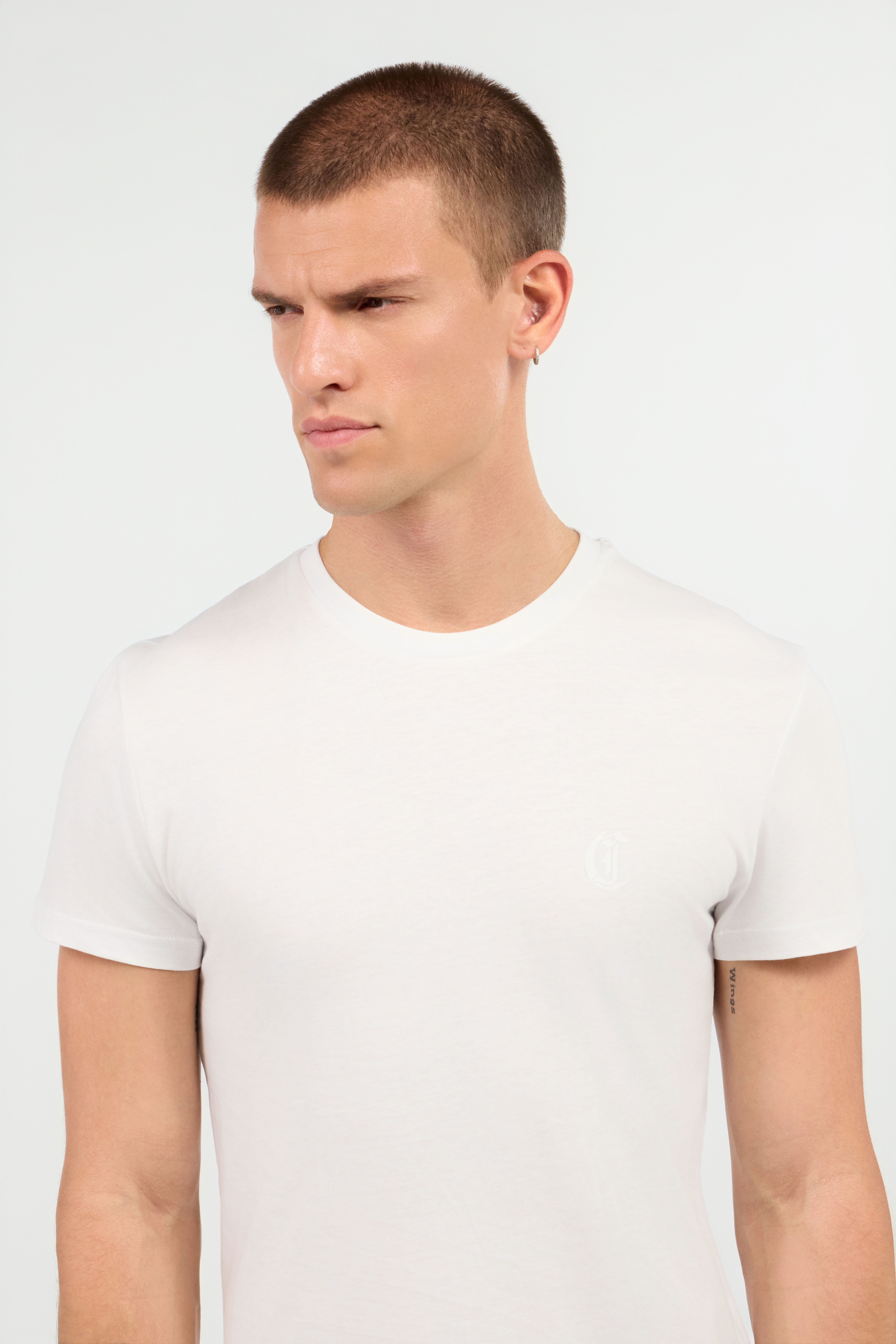JC Weißes Unterhemd T-Shirt im Zweierpack WHITE UFU003-UF095