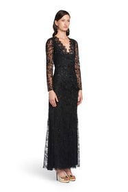 RC Black layered lace gown Black HQR192-RP061
