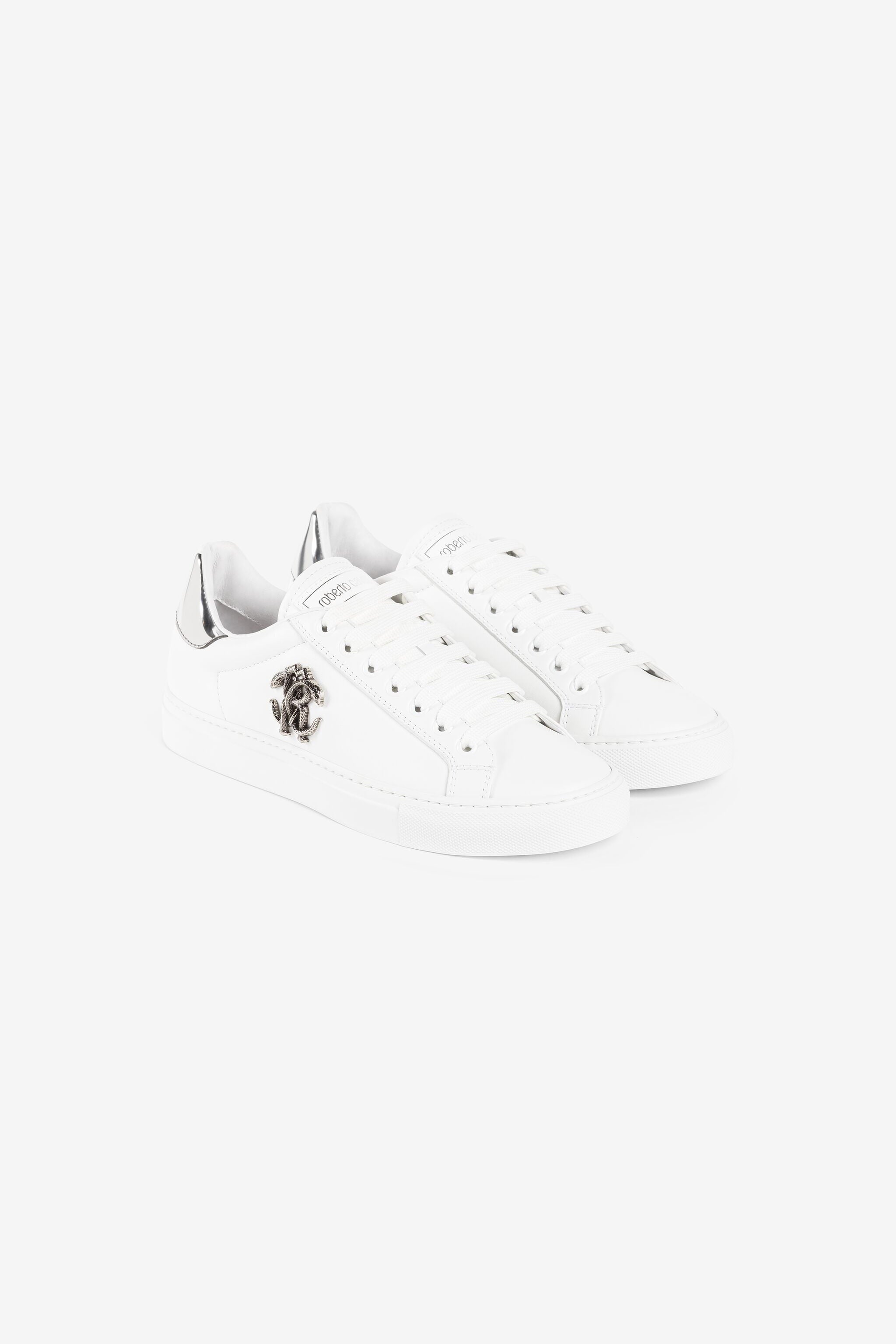 RC Sneakers mit Monogramm Mirror Snake RC Sneakers mit Monogramm Mirror Snake Weiß/Silber RKS038-PZB23