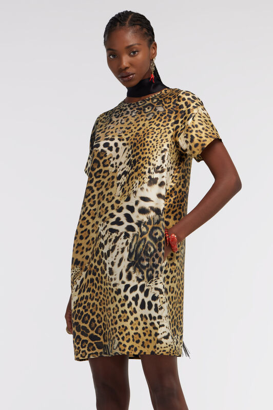 RC Jaguar Skin print dress RC Jaguar Skin print dress Light Brown SKT135-4QG34
