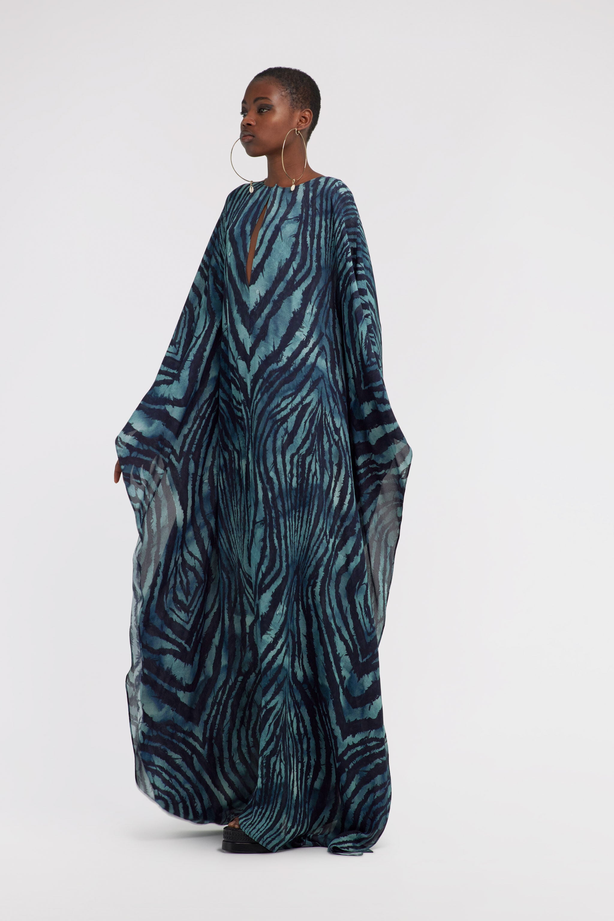 RC Kaftan with devorè effect RC Kaftan with devorè effect Azul oscuro SKT144-7HL78