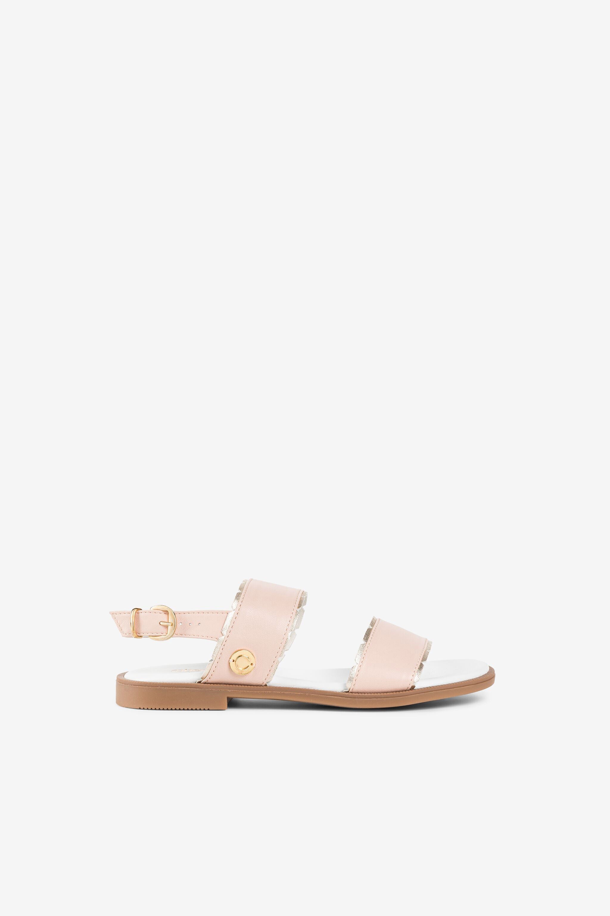 JU C Logo Leather Sandals JU C Logo Leather Sandals Pink OJS027-PN003
