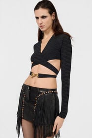 RC Serpentine Print Top BLACK XQT601-NLS36