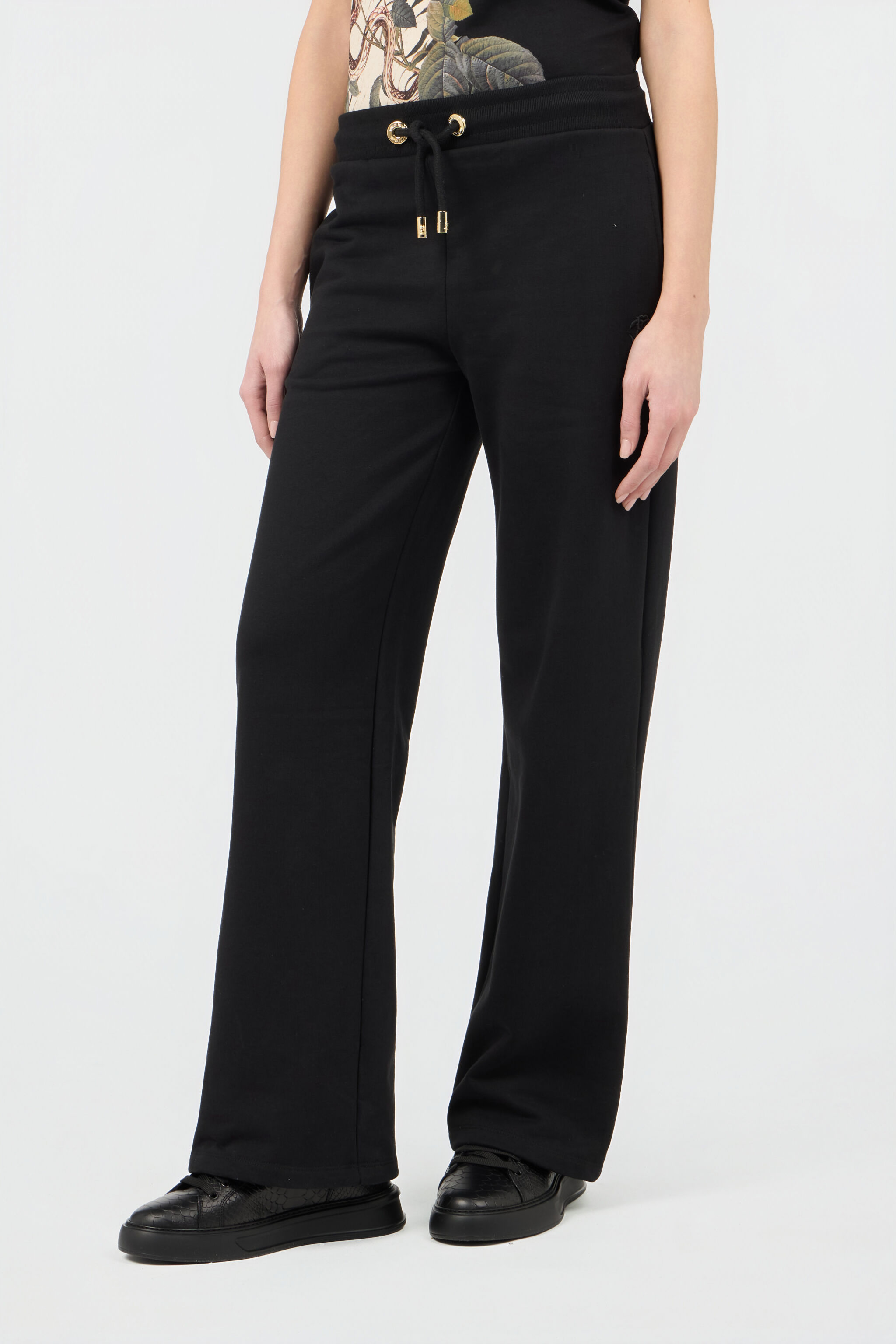 RC Pantaloni In Cotone Neri Con Monogram RC BLACK SOT20H-CF013