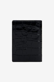 RC Crocodile-Embossed Leather Wallet BLACK WRA003-PZ975