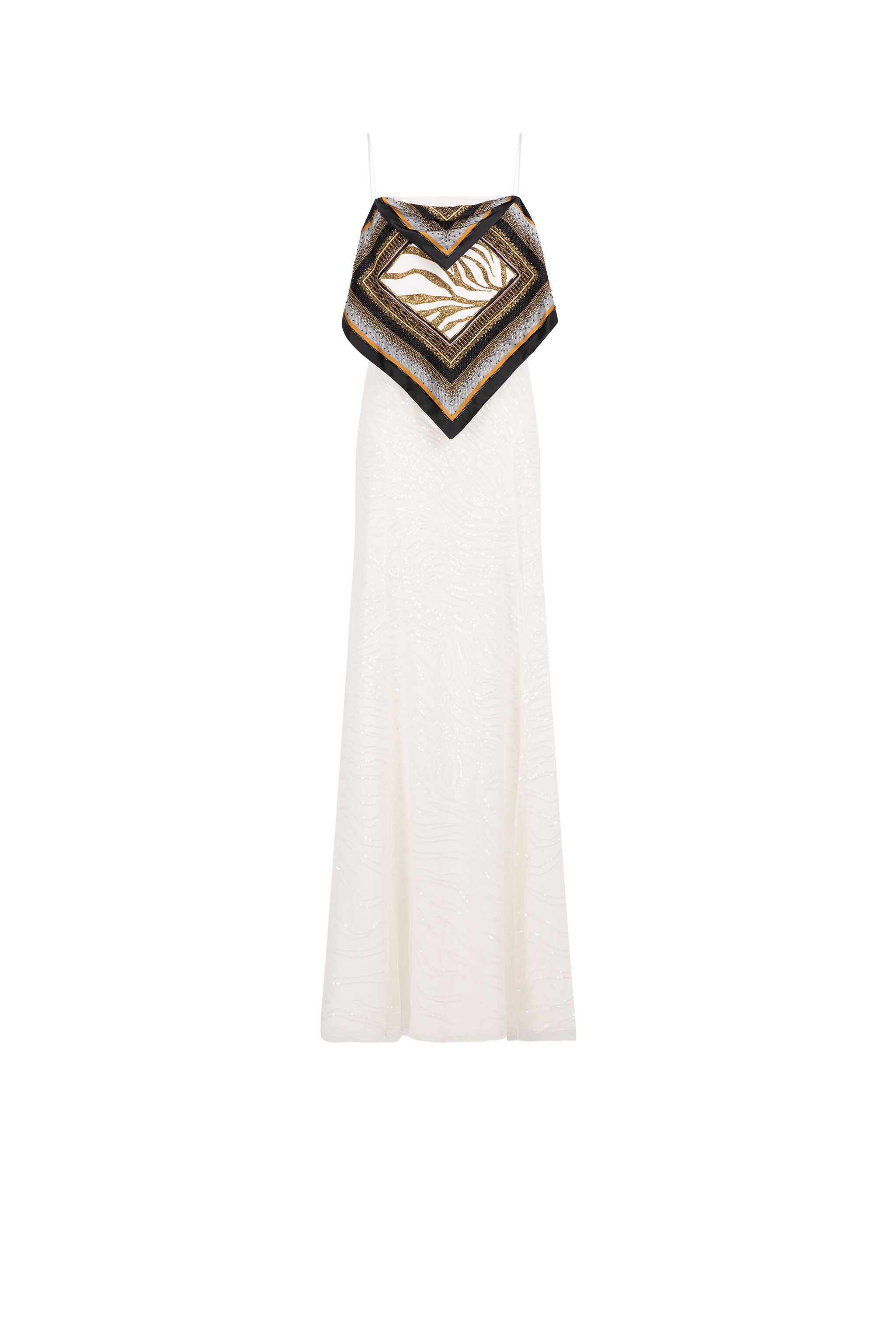 RC Zebra Sequin-Embellished Layered Dress RC Zebra Sequin-Embellished Layered Dress Blanco/Negro HQR142-RT020