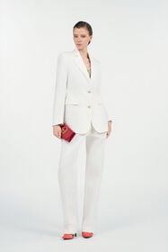 RC Cotton Jacquard Blazer with Leopard Print WHITE WQT405-CH090