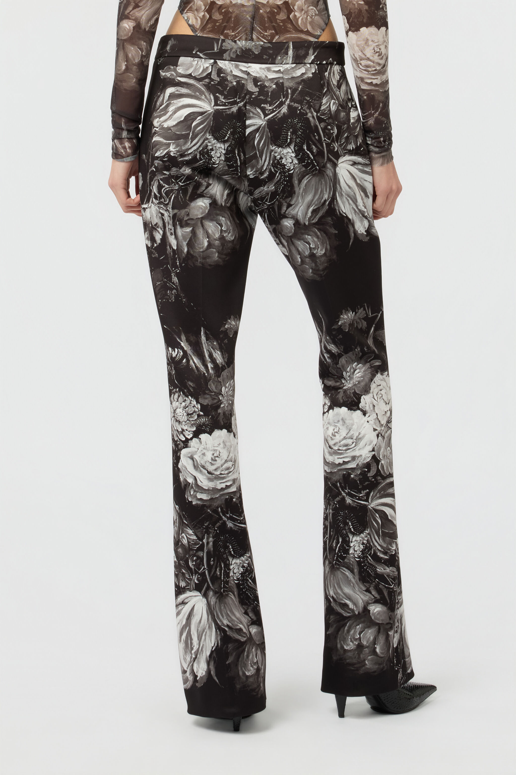 RC Fiammingo Flowers Print Trousers BLACK/GREY XWT208-NVT77