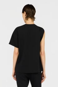 RC T-shirt in Cotone con Dettaglio Gioiello BLACK XQT607-JD006